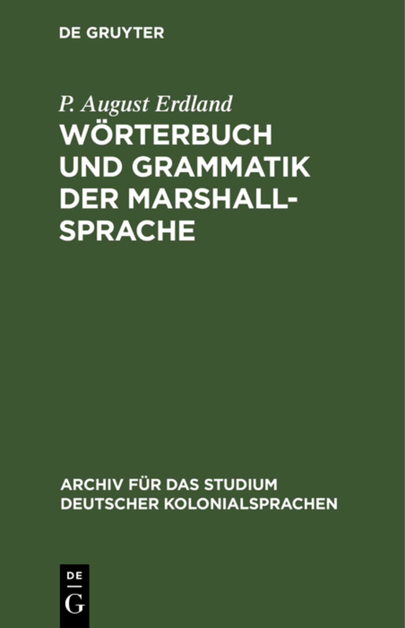 Cover image for Wörterbuch und Grammatik der Marshall-Sprache ISBN 9783111221144